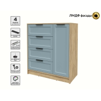 Тумба Тренд КТ-Т90 (Дуб золотой ЛДСП/ Океан ЛМДФ) Ш900 В1020 Г451